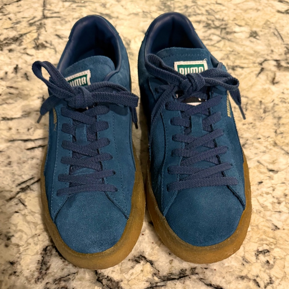 Puma Teal Blue Suede Classic Sneakers- LIKE NEW!